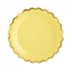 Assiettes pastel jaune (x8)